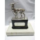 A silver plated centre piece "The Antelope, badge and mascot of the Royal Warwickshire Reg't( 6th