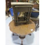 Shaped occasional table, stool and carver etc.