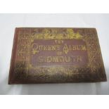 A wooden vesta along with "The Queen's Album of Sidmouth" a set of miniature postcards