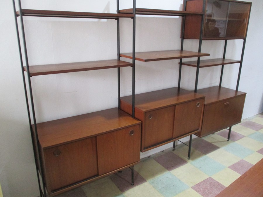 Three bays of Ladderax style modular shelving and cabinet system by Avalon - Image 2 of 8