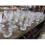 A good collection of glasses, decanter etc.