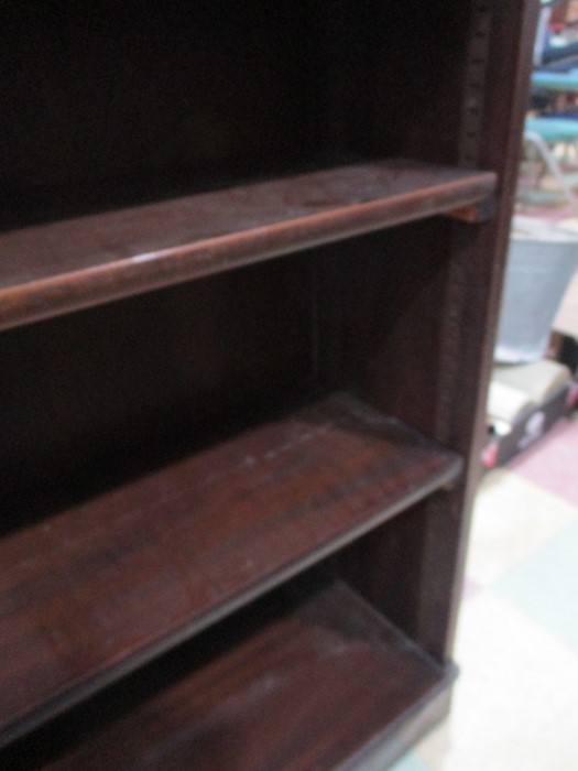 A set of dark wood freestanding shelves - Image 4 of 5