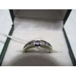 A 9 ct white gold ring set with Tanzanite