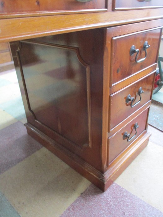 A yew wood kneehole desk - Image 6 of 6