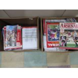 A large quantity of football programmes and yearbooks 1990-2001, mainly Arsenal related