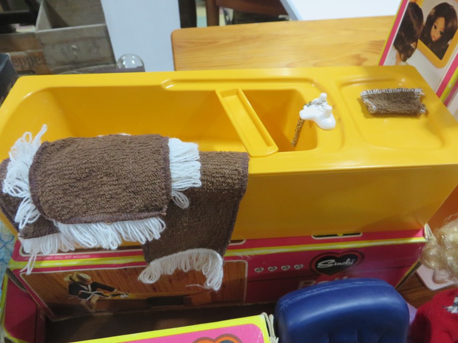 A vintage Sindy doll and collection of mainly boxed furniture including hair dryer, rocker, bed, - Image 6 of 18