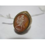 A 9 ct gold cameo ring