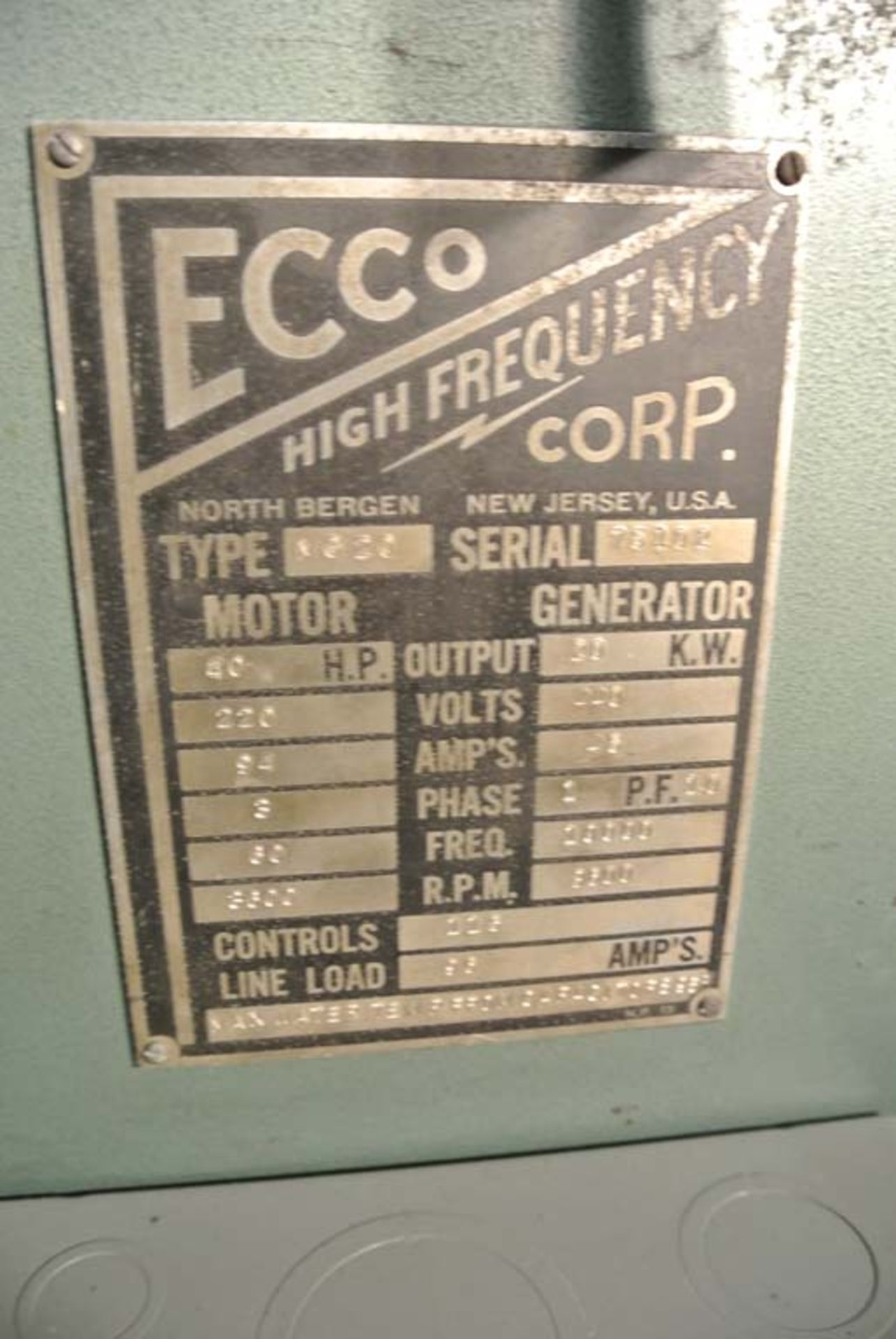 (S)~ ECCO 2-Sided Induction Generator Motor Unit ~ 20KVA - Image 2 of 8