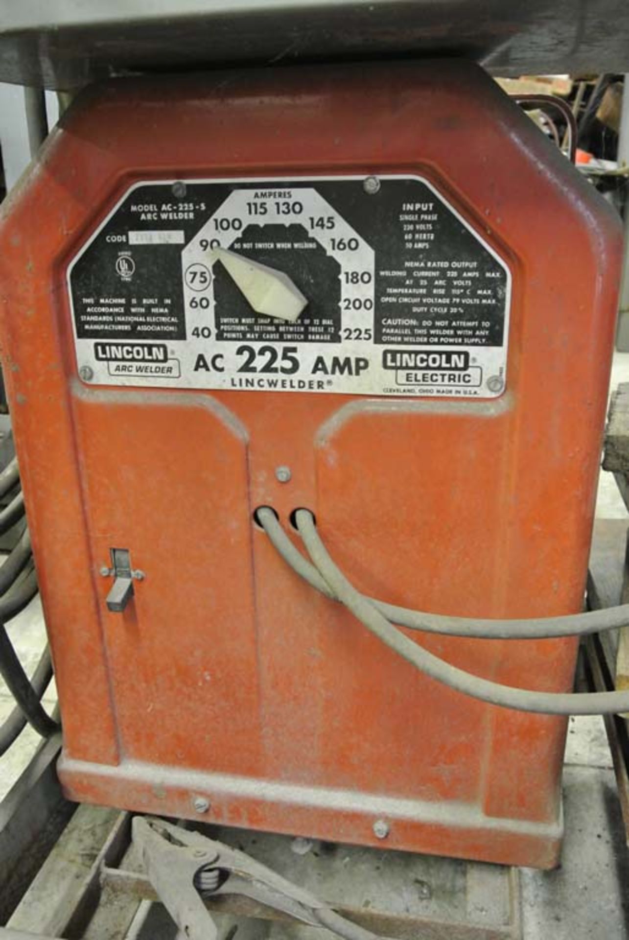 (S)~ Lincoln 225 Amp Arc Welder w/ Cart, Rods, Leads, Helmets - Image 2 of 5