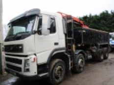 Volvo 8x4 tipper c/w Palfinger crane and bucket, yr2006,