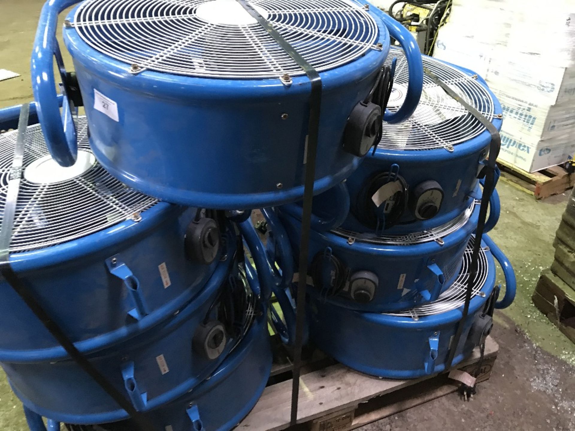 7 X CLARKE AIR FANS, LITTLE SIGN OF USEAGE, SOURCED FROM COMPANY LIQUIDATION, 240 VOLT