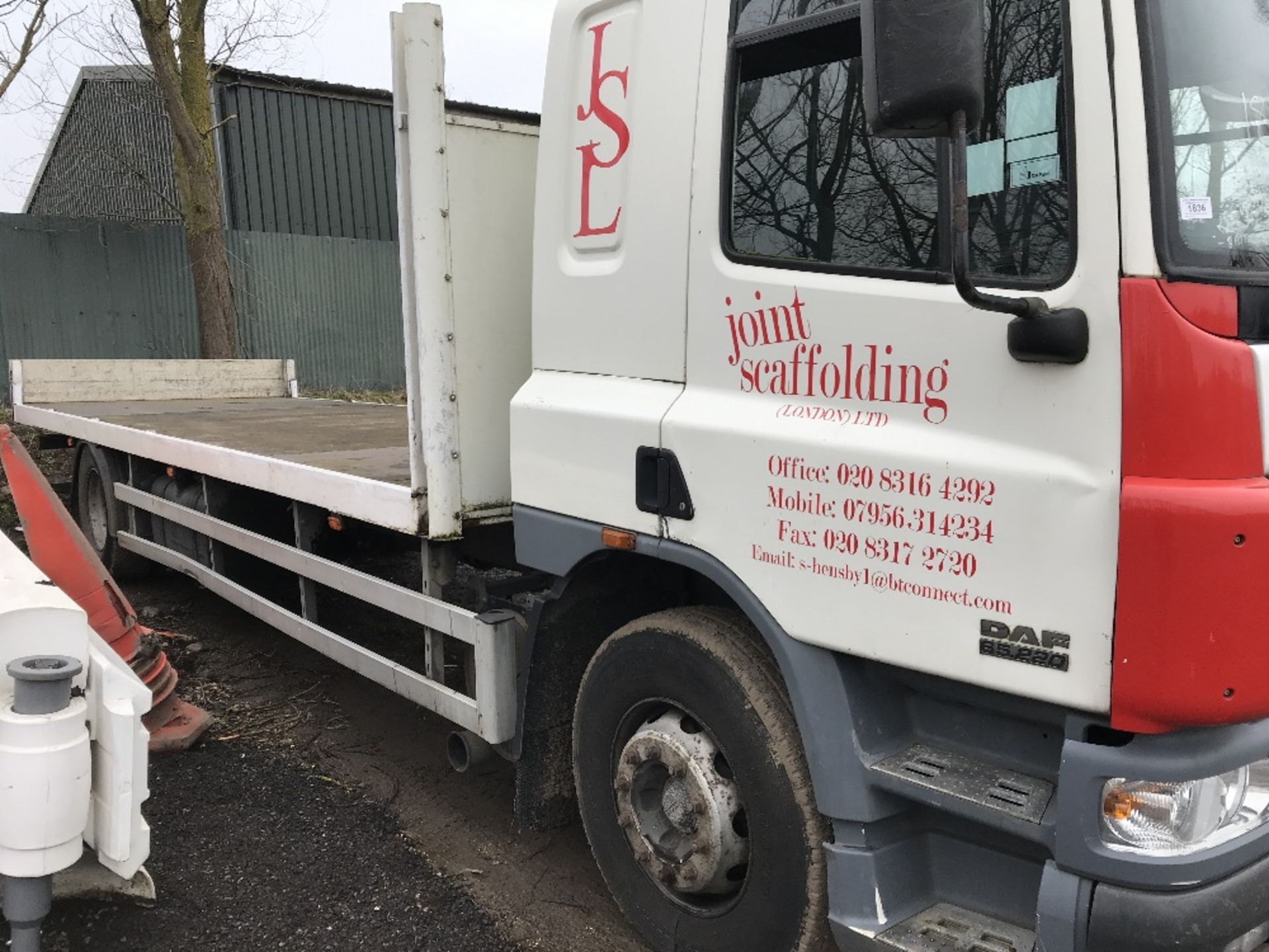 DAF 65.220 flat bed scaffold lorry c/w sleeper cab, reg. KE53 RLO WHEN TESTED WAS SEEN TO RUN, - Image 2 of 7