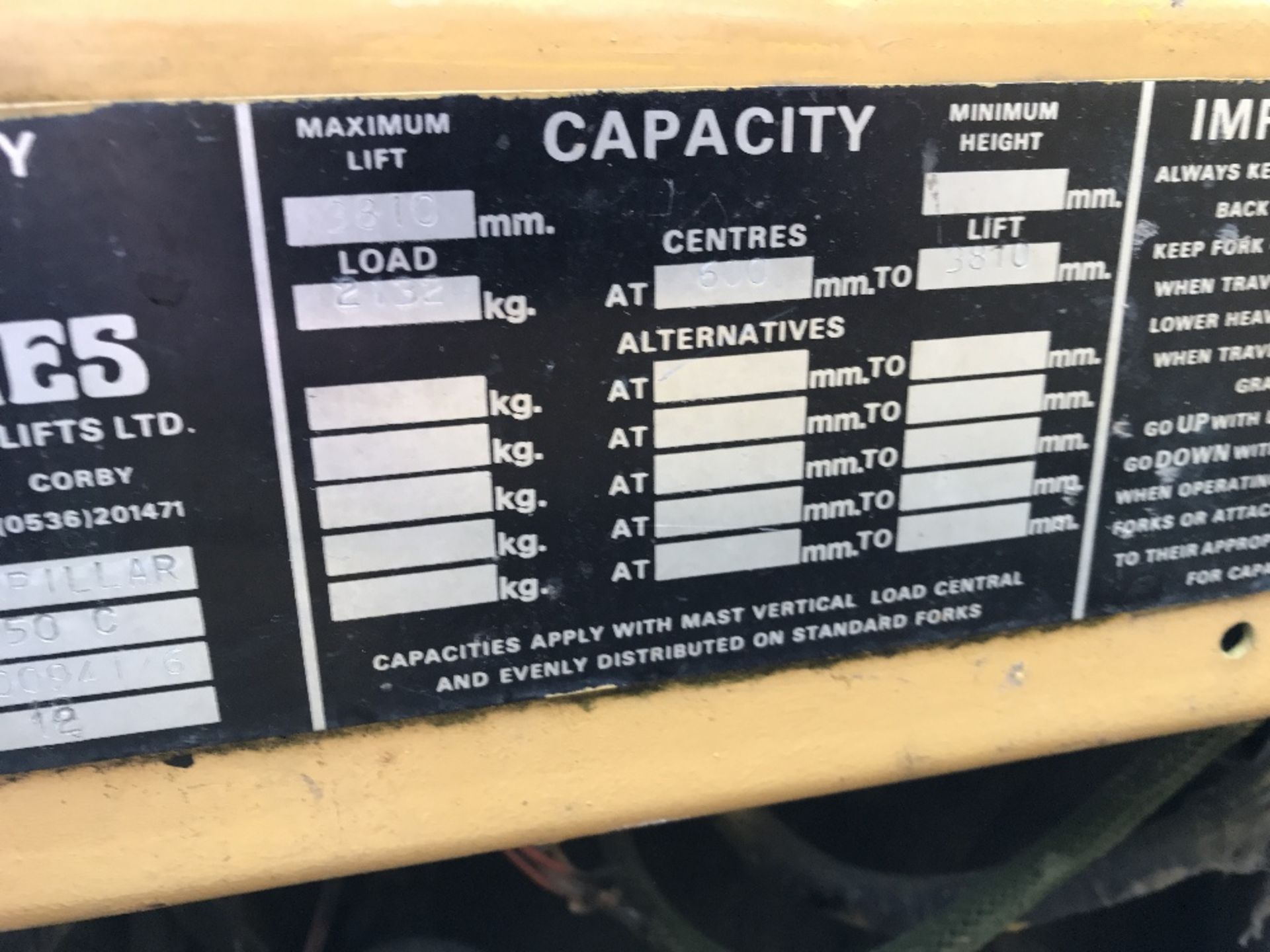 Caterpillar 25 diesel forklift SN;07900941/6 WHEN TESTED, TURNED OVER BUT NOT STARTING - Image 4 of 5