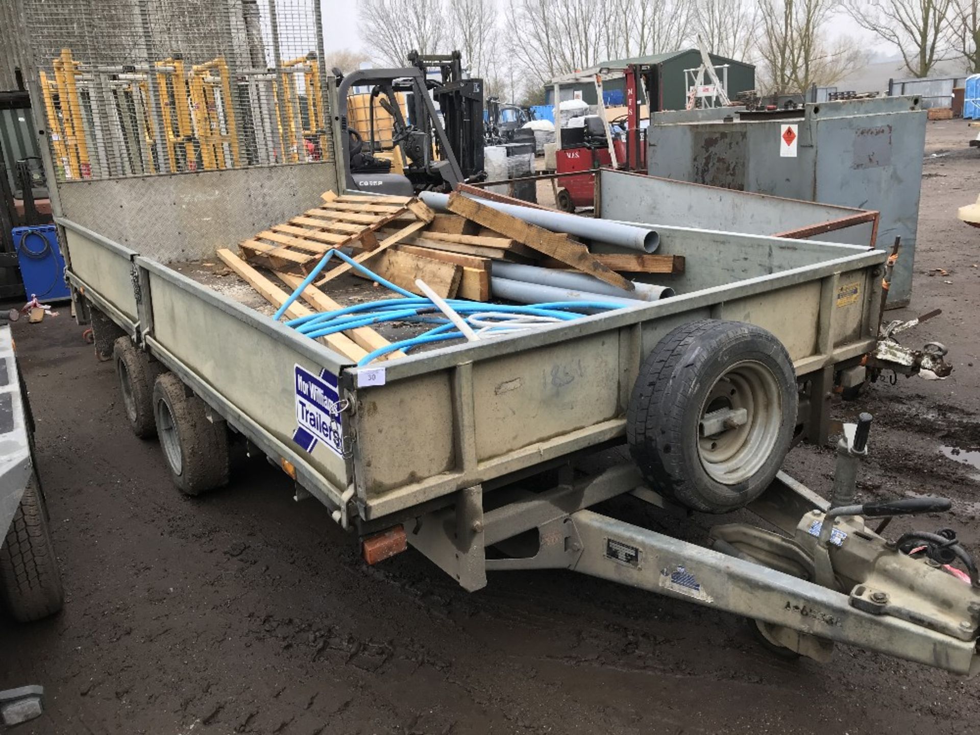 IFOR WILLIAMS LM146G TWIN AXLED DROP SIDE TRAILER SN:SCK600000A5074607 FULL WIDTH RAMP INCLUDES
