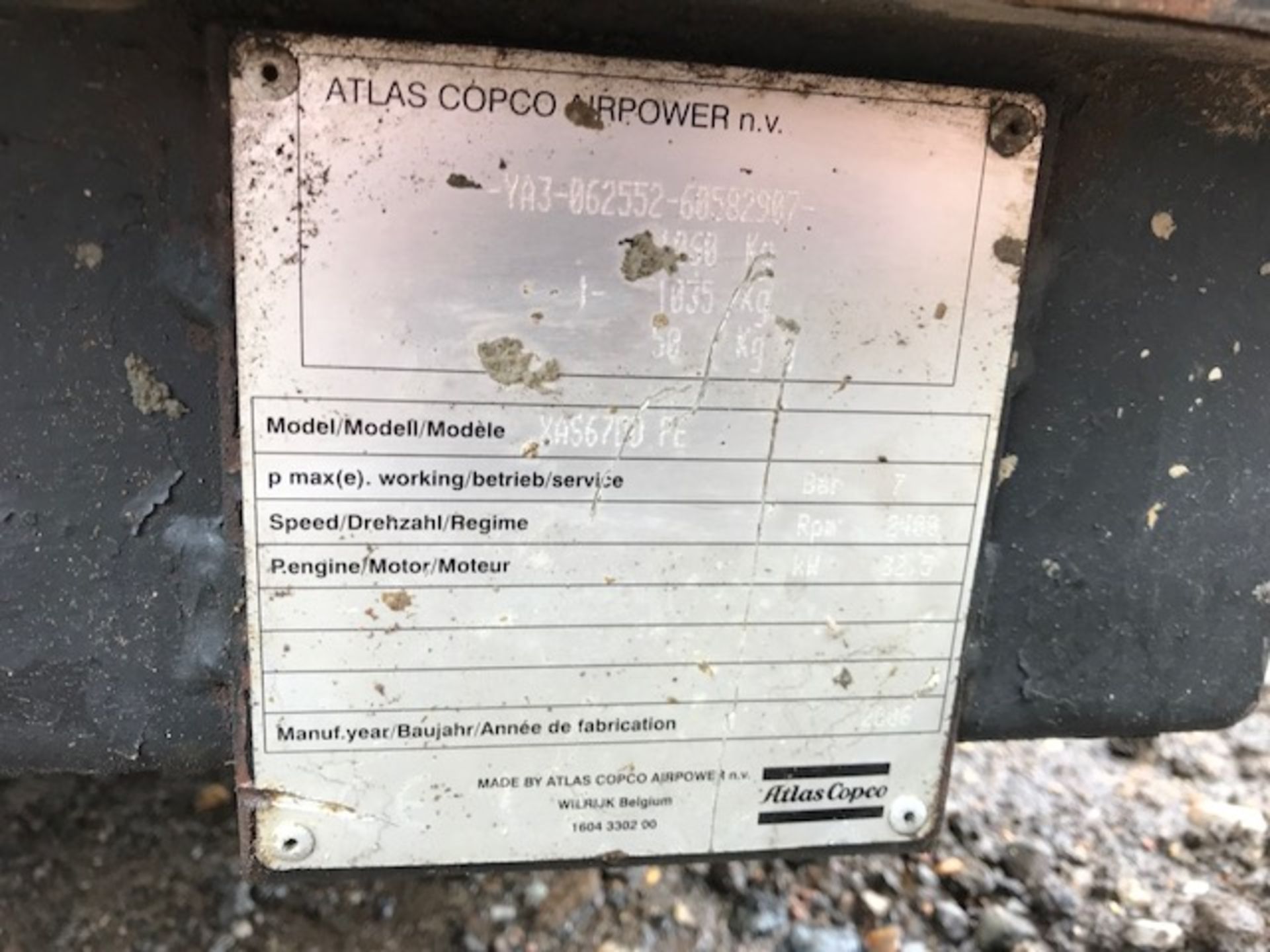 ATLAS COPCO XAS 67 COMPRESSOR YEAR 2006 - Image 5 of 7