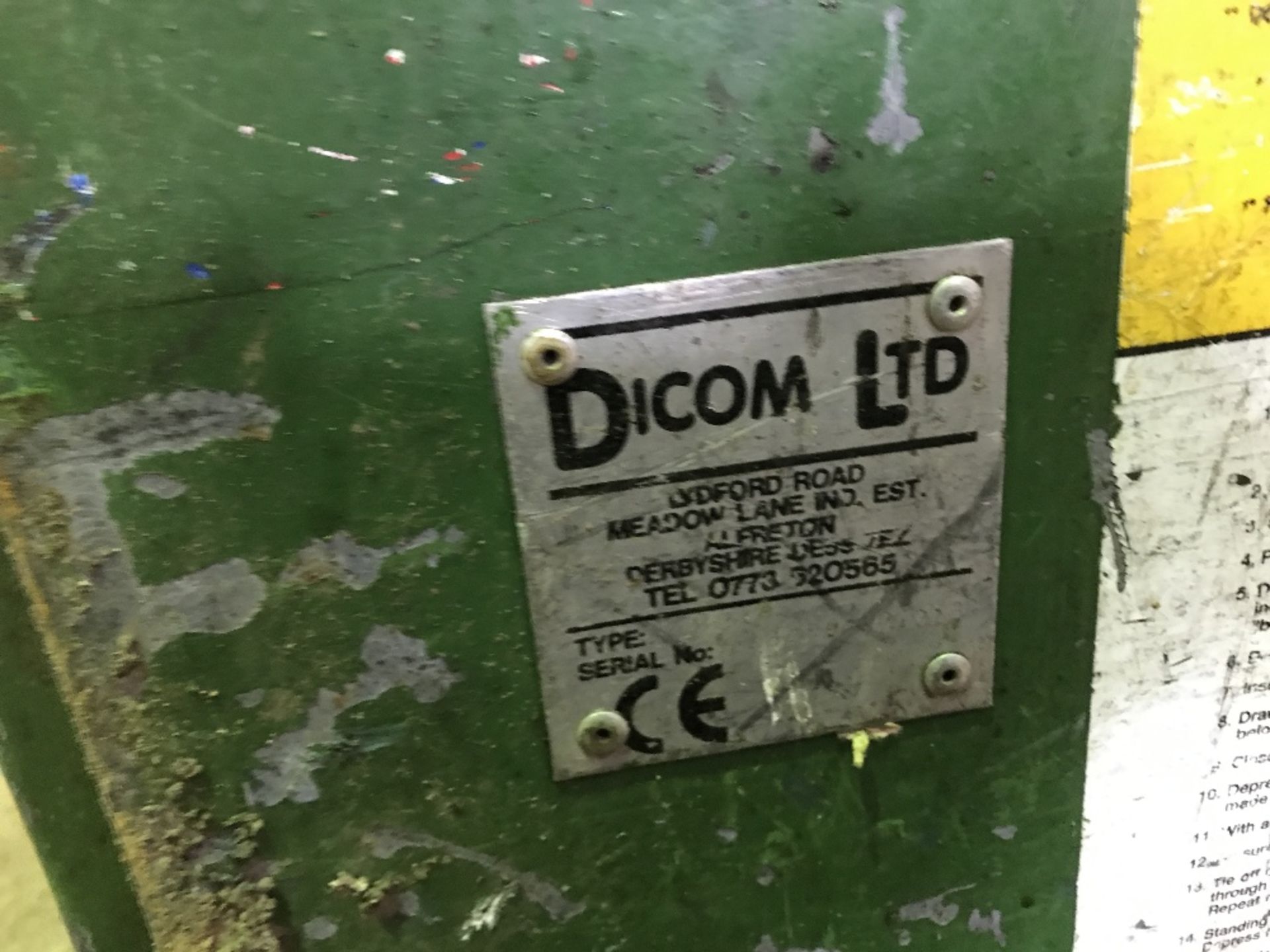 DICOM 4830 HEAVY DUTY WASTE BALER UNIT, DIRECT EX MAJOR COMPANY LIQUIDATION, REMOVED FROM A - Image 2 of 4