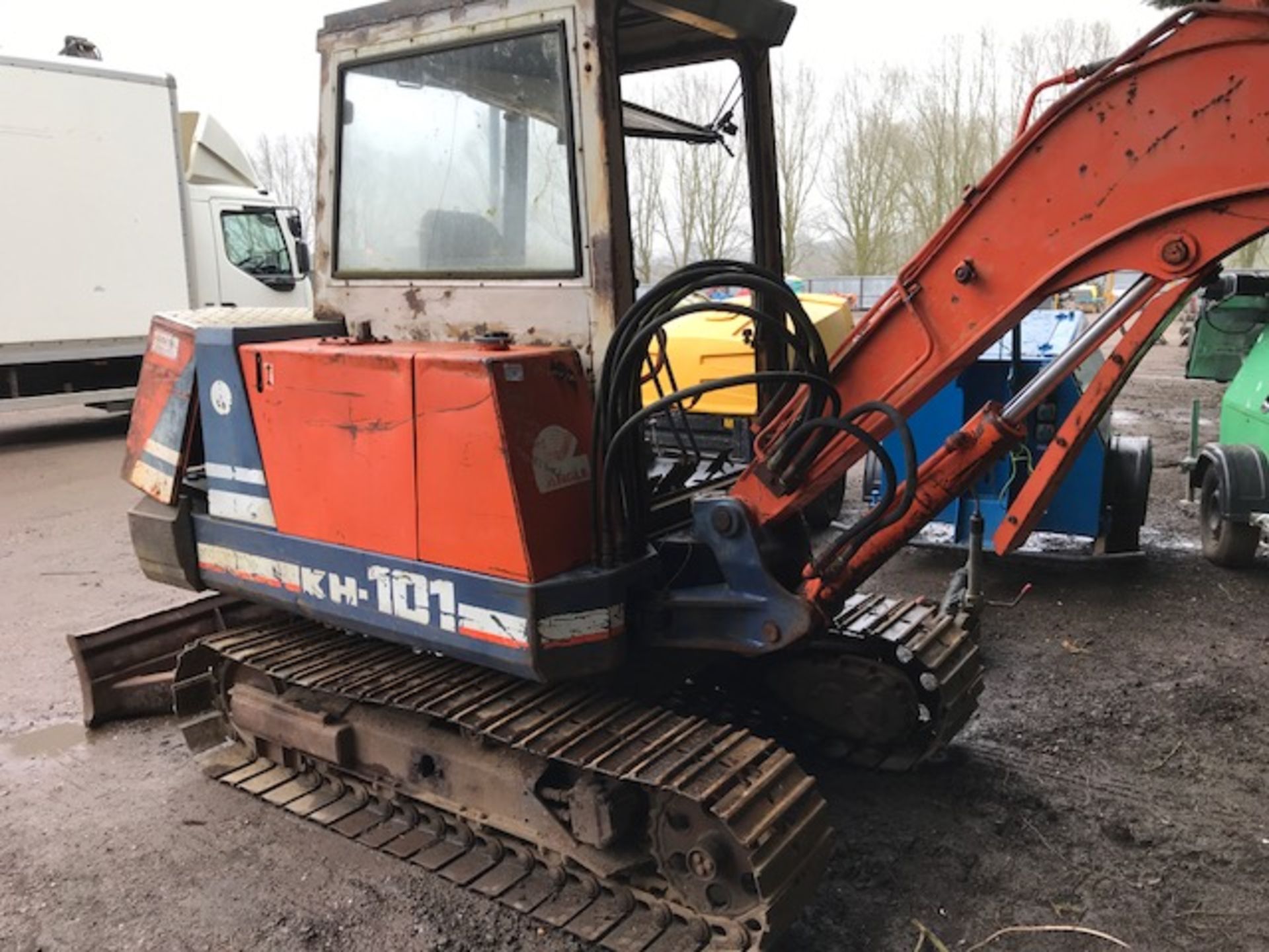 Kubota KH101 steel tracked excavator c/w grading bucket KH101-10619 when tested was seen to drive