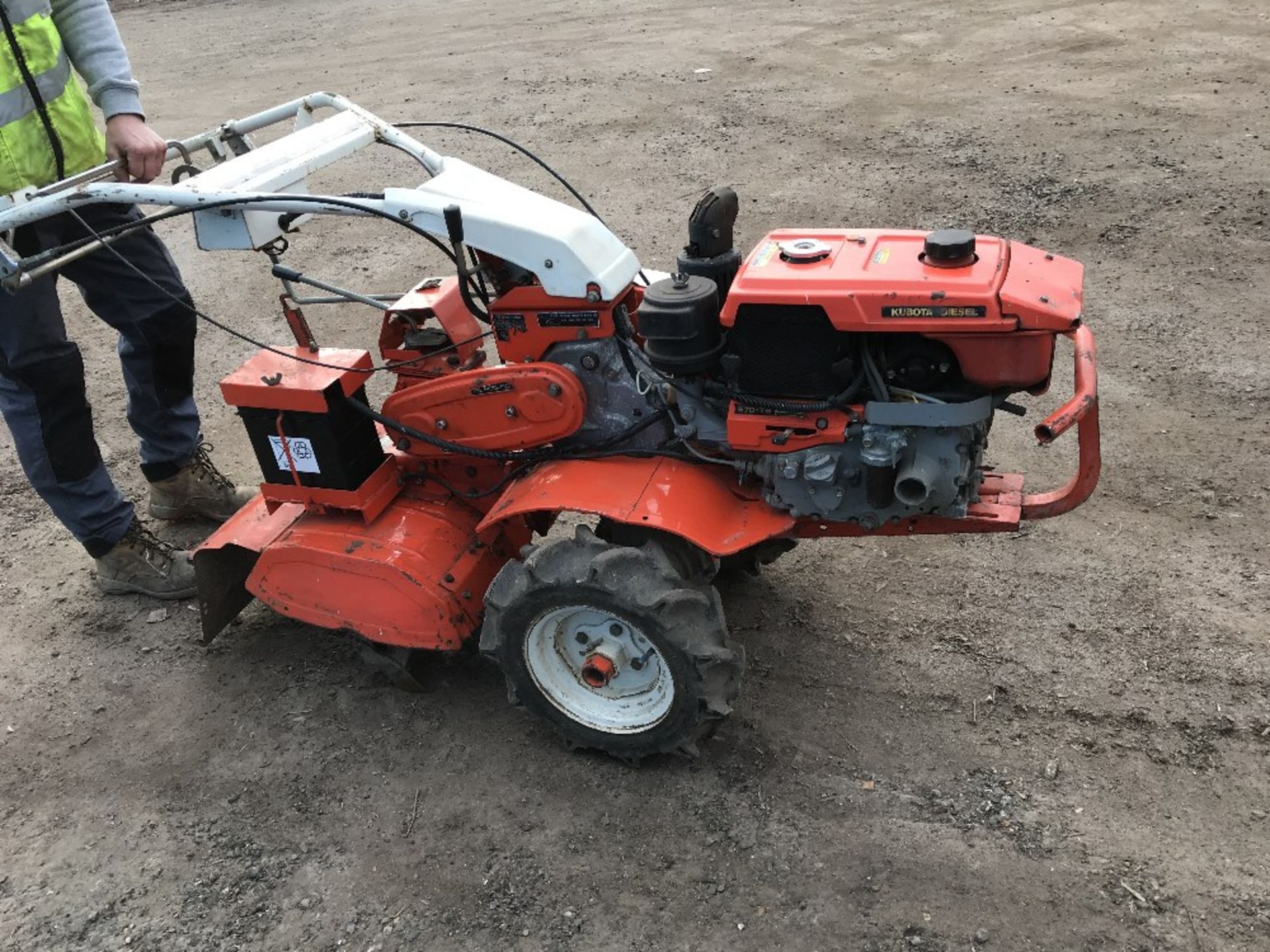 KUBOTA AD70 DIESEL ROTORVATOR...SEE VIDEO when tested was seen to drive and blades turned