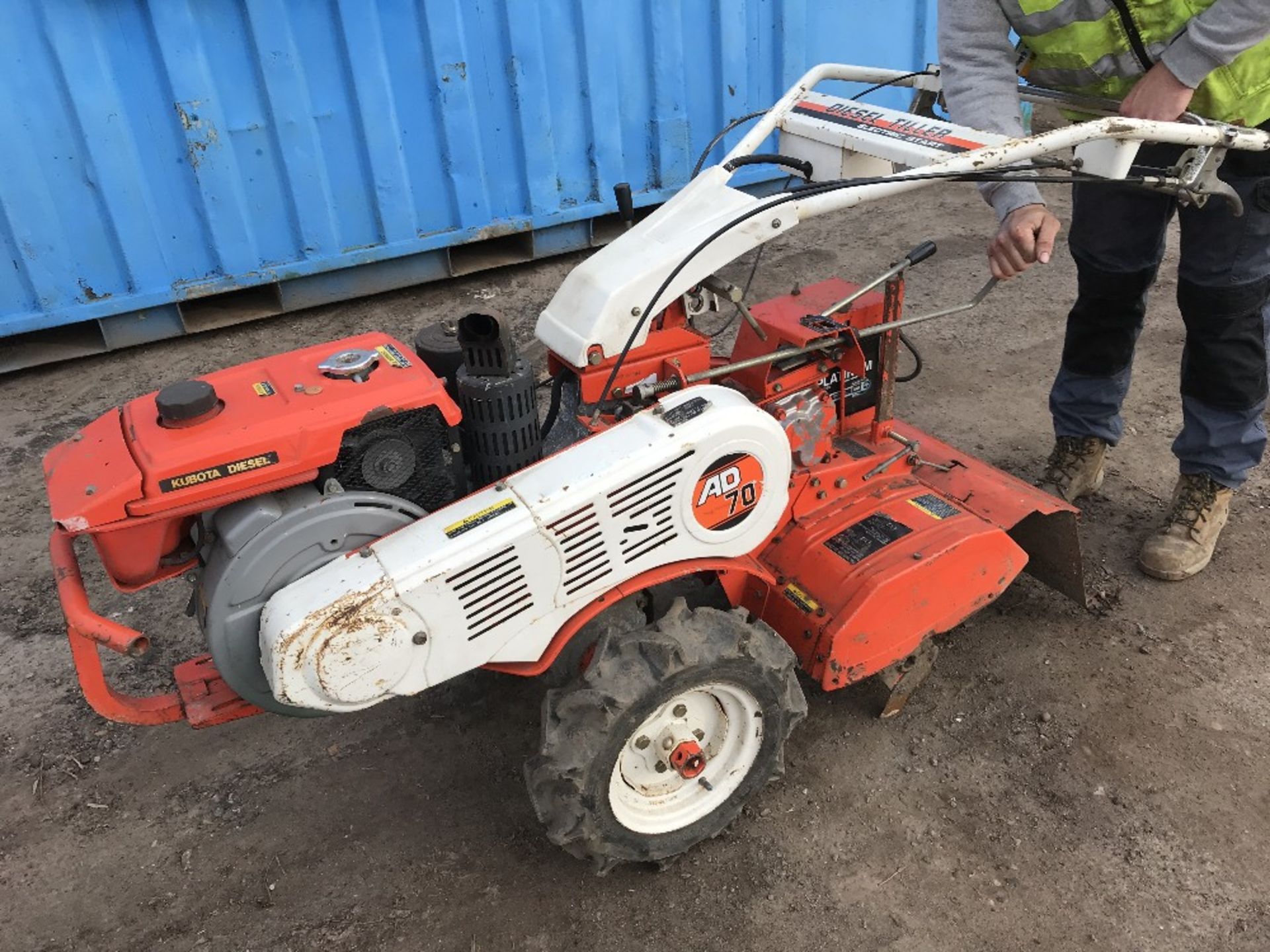 KUBOTA AD70 DIESEL ROTORVATOR...SEE VIDEO when tested was seen to drive and blades turned - Image 2 of 3