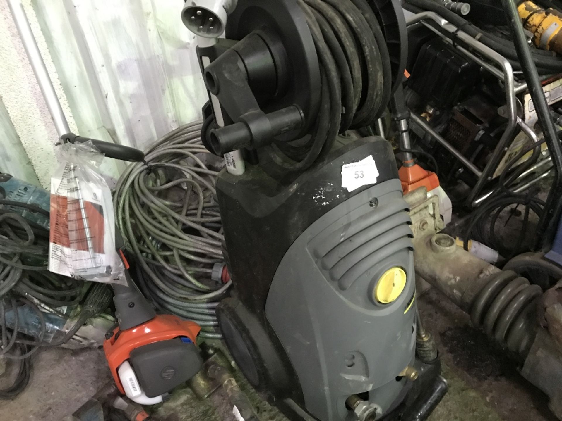 Karcher 3-phase power washer, little used, PLUS EXTENSION CABLES NO VAT ON HAMMER PRICE