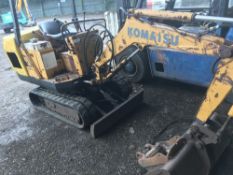 KOMATSU PC05 RUBBER TRACKED 1.5TONNE MINI DIGGER 2 BUCKETS SN:10005 When tested was seen to run