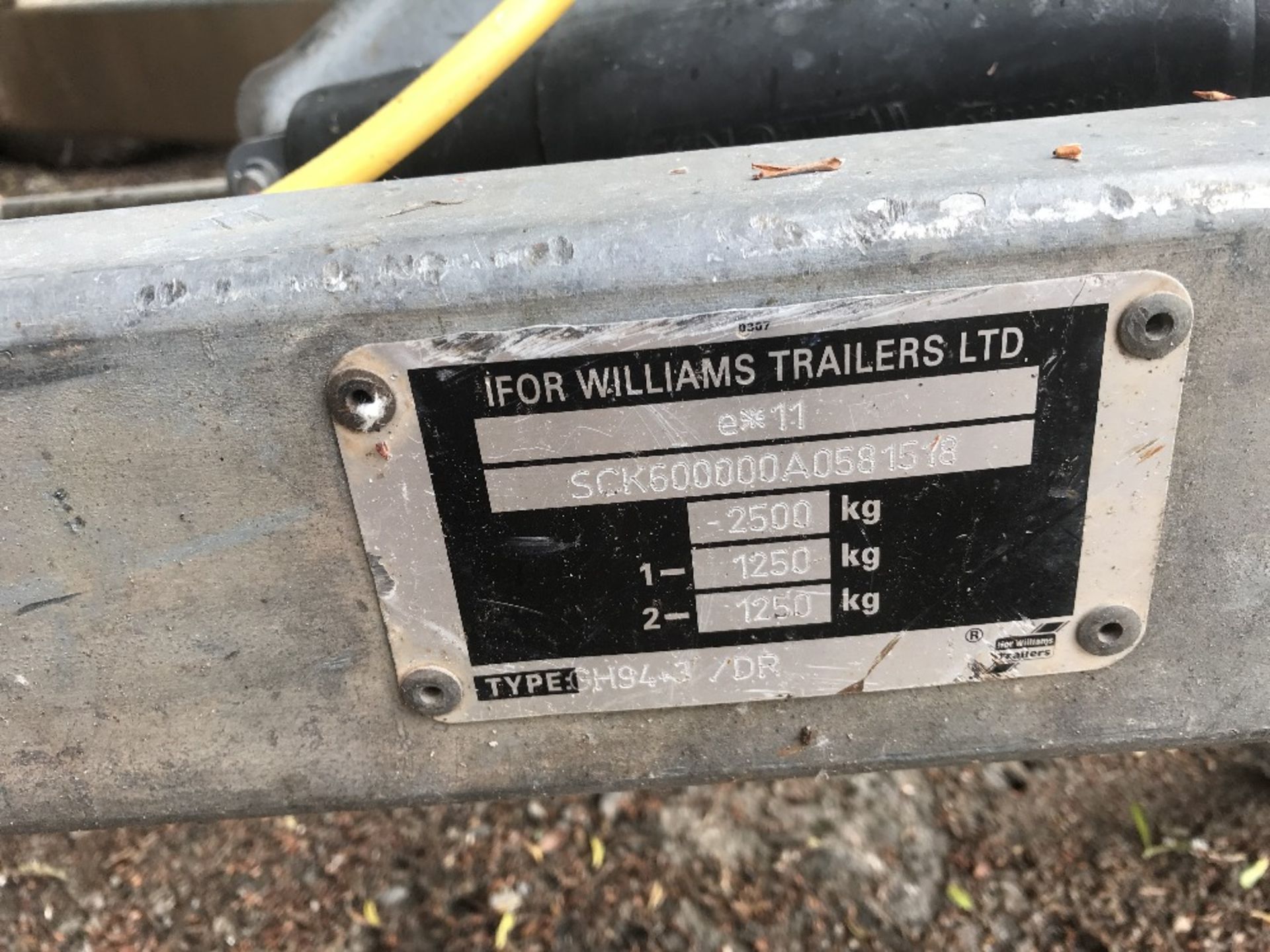 IFOR WILLIAMS GH94-3 TWIN WHEELED MINI DIGGER TRAILER YEAR 2010 SN:SCK600000A0581518 - Image 3 of 3