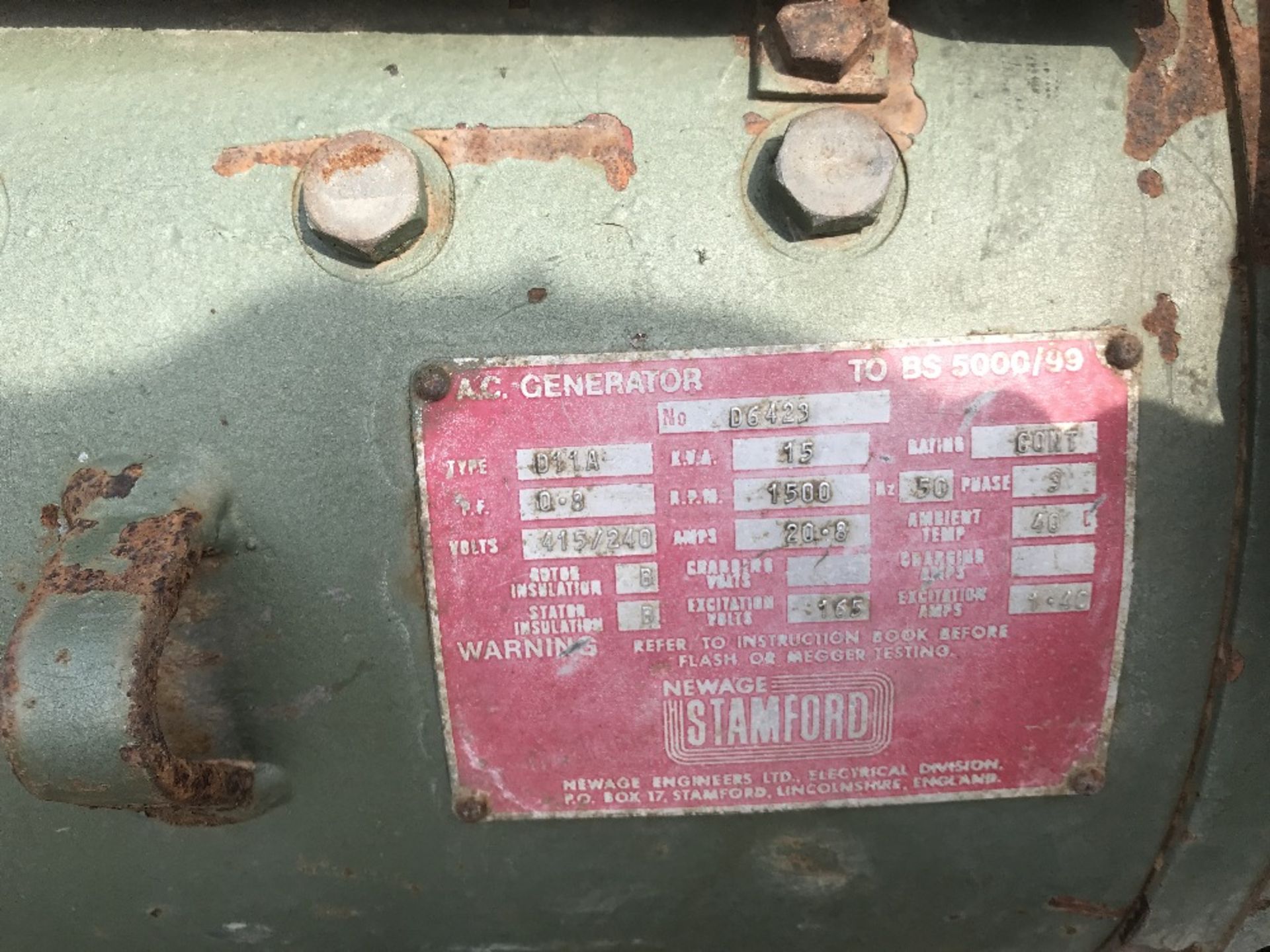 PTO POWERED GENERATOR 15KVA RATED….sold under the Auctioneer's Margin Scheme, therefore NO VAT - Image 5 of 5