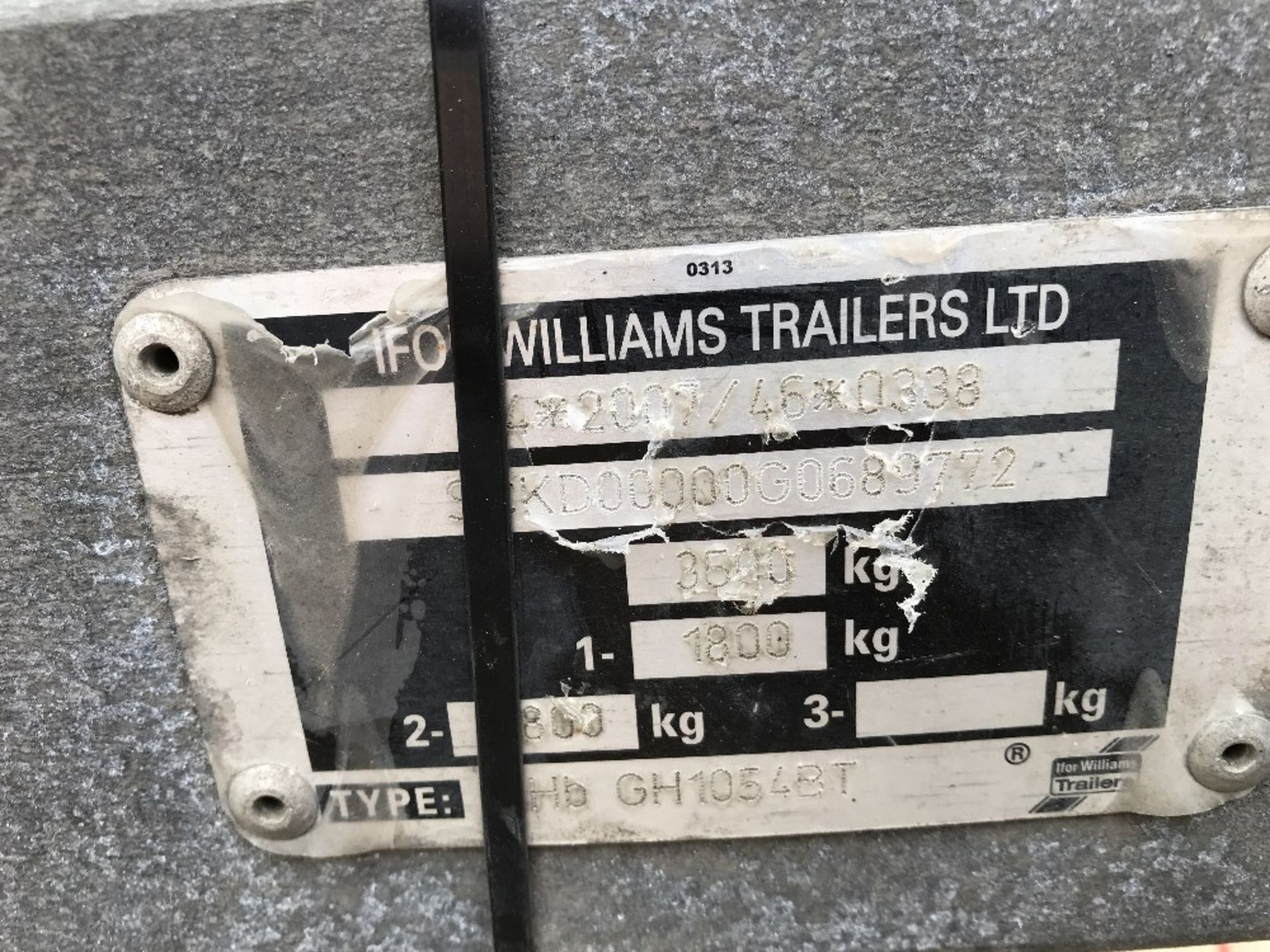 IFOR WILLIAMS GH1054BT MINI DIGGER PLANT TRAILER, YEAR 2015 SERIAL NUMBER: SCKD 00000FGO689772 - Image 4 of 5