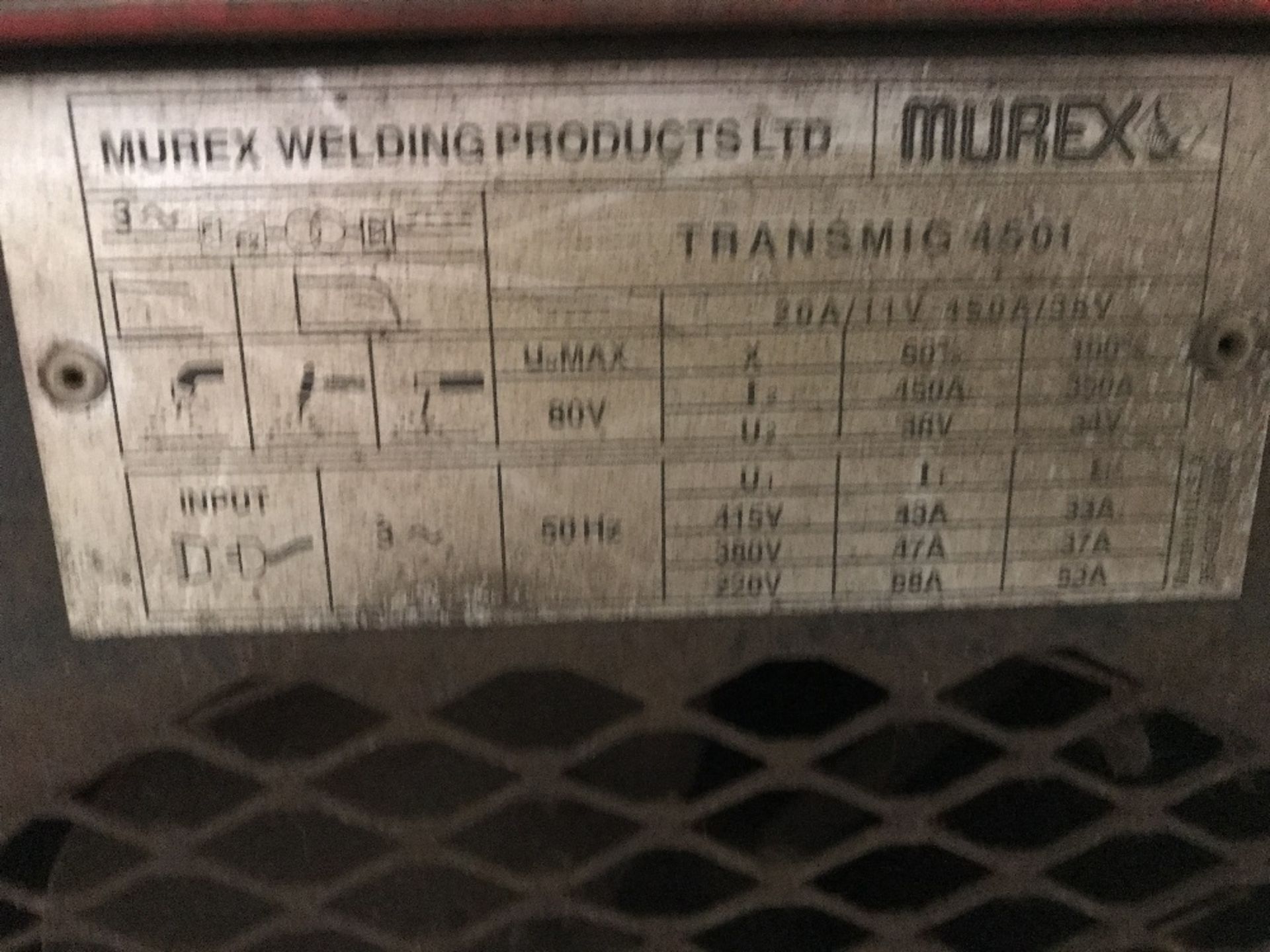 MUREX TRANSMIG 450I WELDER, DIRECT FROM COMPANY LIQUIDATION - Image 3 of 3