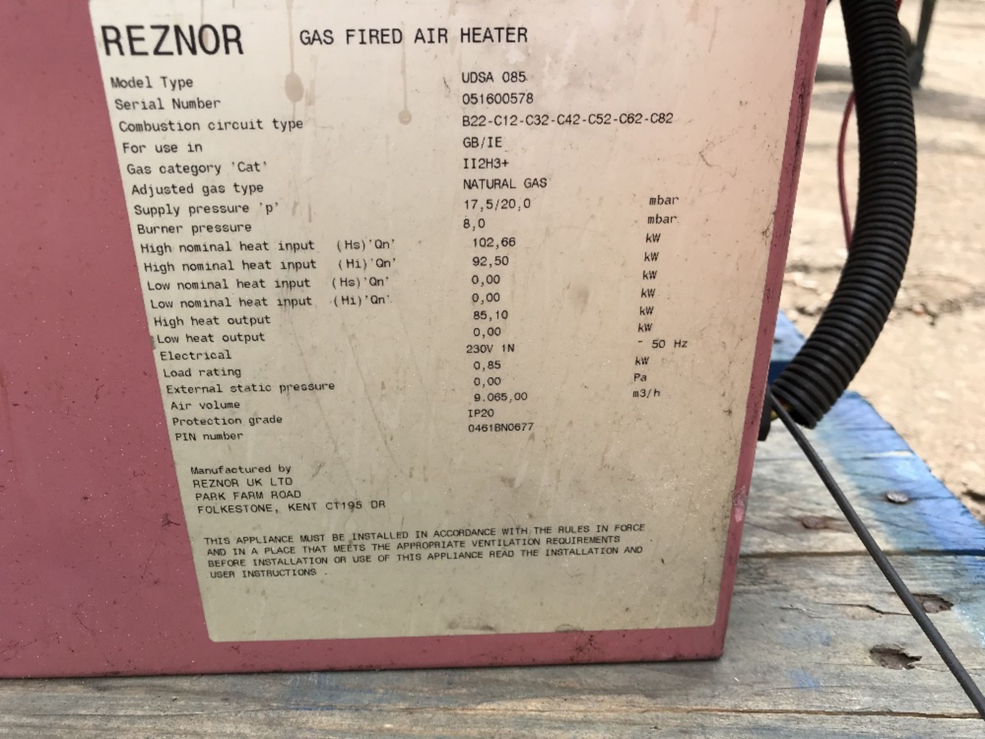 3NO REZNOR GAS POWERED HEATERS SOURCED FROM FACTORY DEMOLITION, NO VAT ON HAMMER PRICE - Image 5 of 6