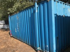 20ft jacklegged steel secure container (roof needs some attention)