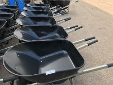 6NO HEAVY DUTY BUILDERS WHEEL BARROWS, COMES WITH SPARE TYRE