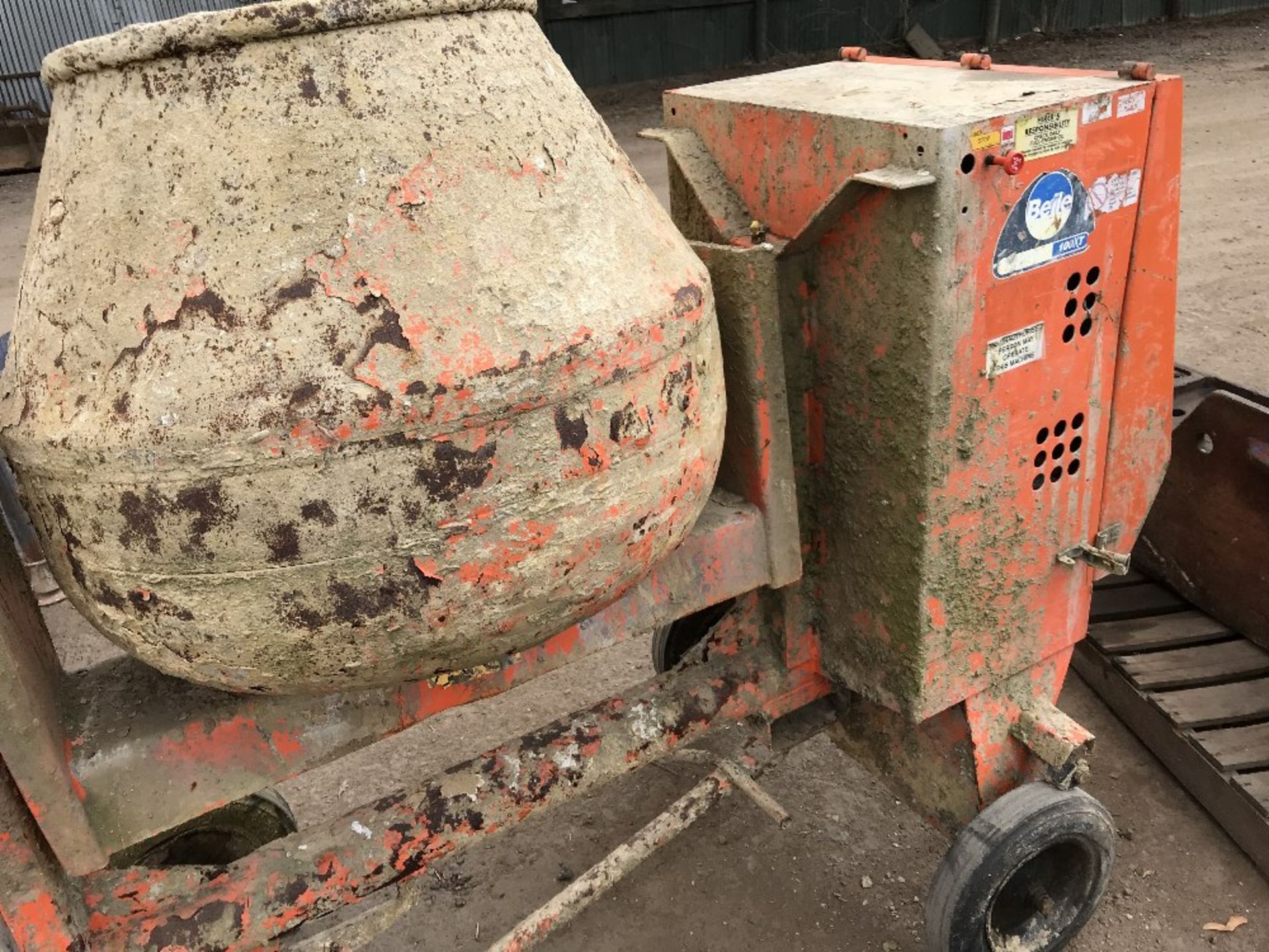 BELLE 100XT DIESEL SITE MIXER, WHEN TESTED WAS SEEN TO RUN AND DRUM TURNED