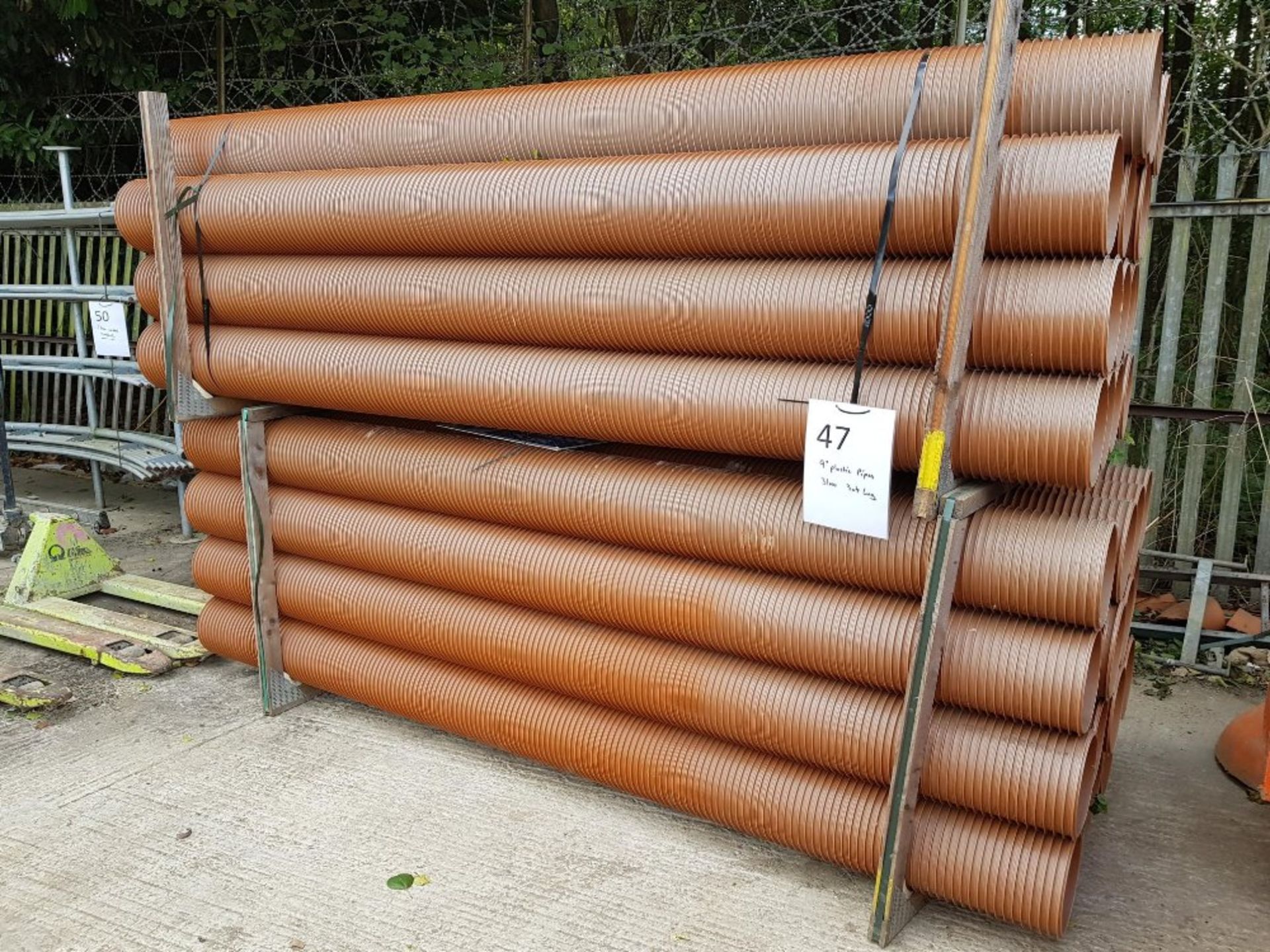 Plastic Drainage pipe - 31No 225mm Diameter 3.0m long + 3 @ 1.5m long 150mm Diameter LOT LOCATION: - Image 2 of 2