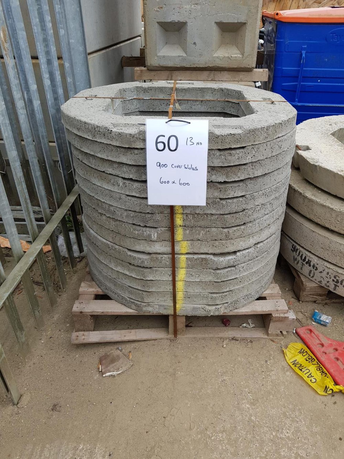 Circular Concrete biscuits - 13No 900mm diameter with 600 x 600 hole. 75mm thick