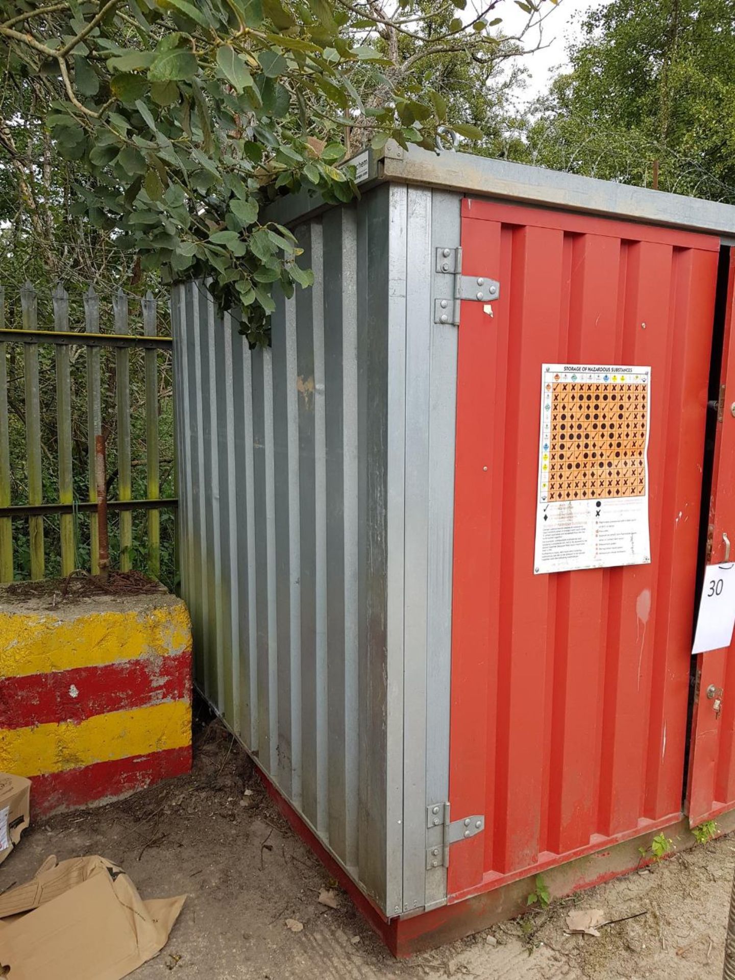 COSHH Store – Red 2.5 x 2.5m…CONTENTS NOT INCLUDED NB: Containers/cabins will be single stacked, - Image 2 of 4