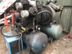 2 X LARGE OUTPUT WORKSHOP COMPRESSORS PLUS AN AIR DRIER UNIT, SOURCED FROM COMPANY LIQUIDATION