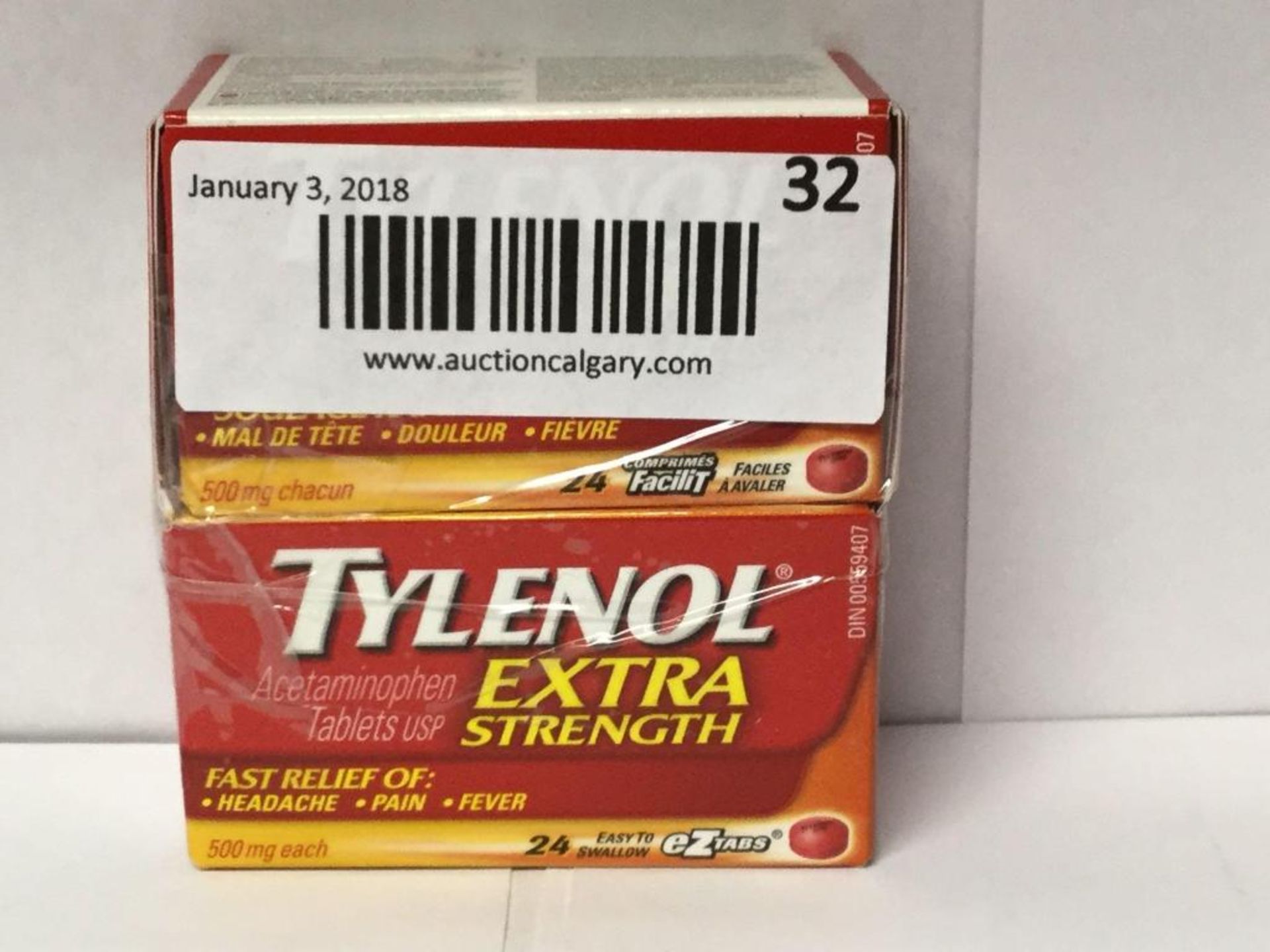 Lot of 2 x 24 Tablets Extra Strength Tylenol