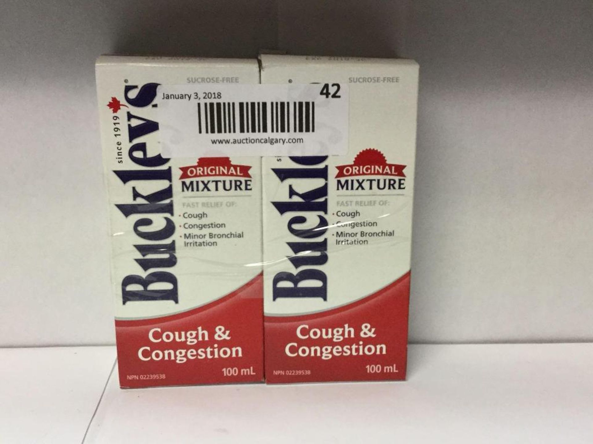 Lot of 2 x 100 mL Buckley's Cough and Congestion Syrup