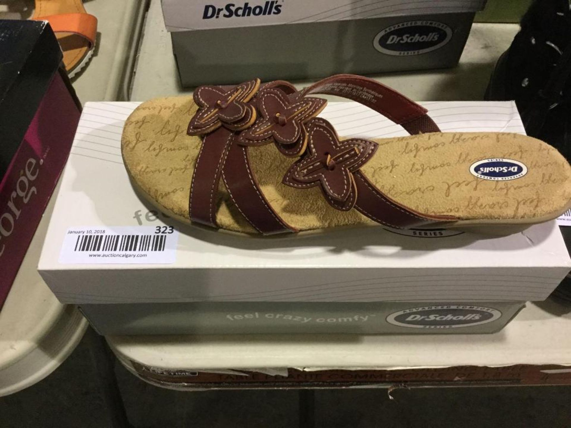 Slip on Brown Leather Sandals - Size 10