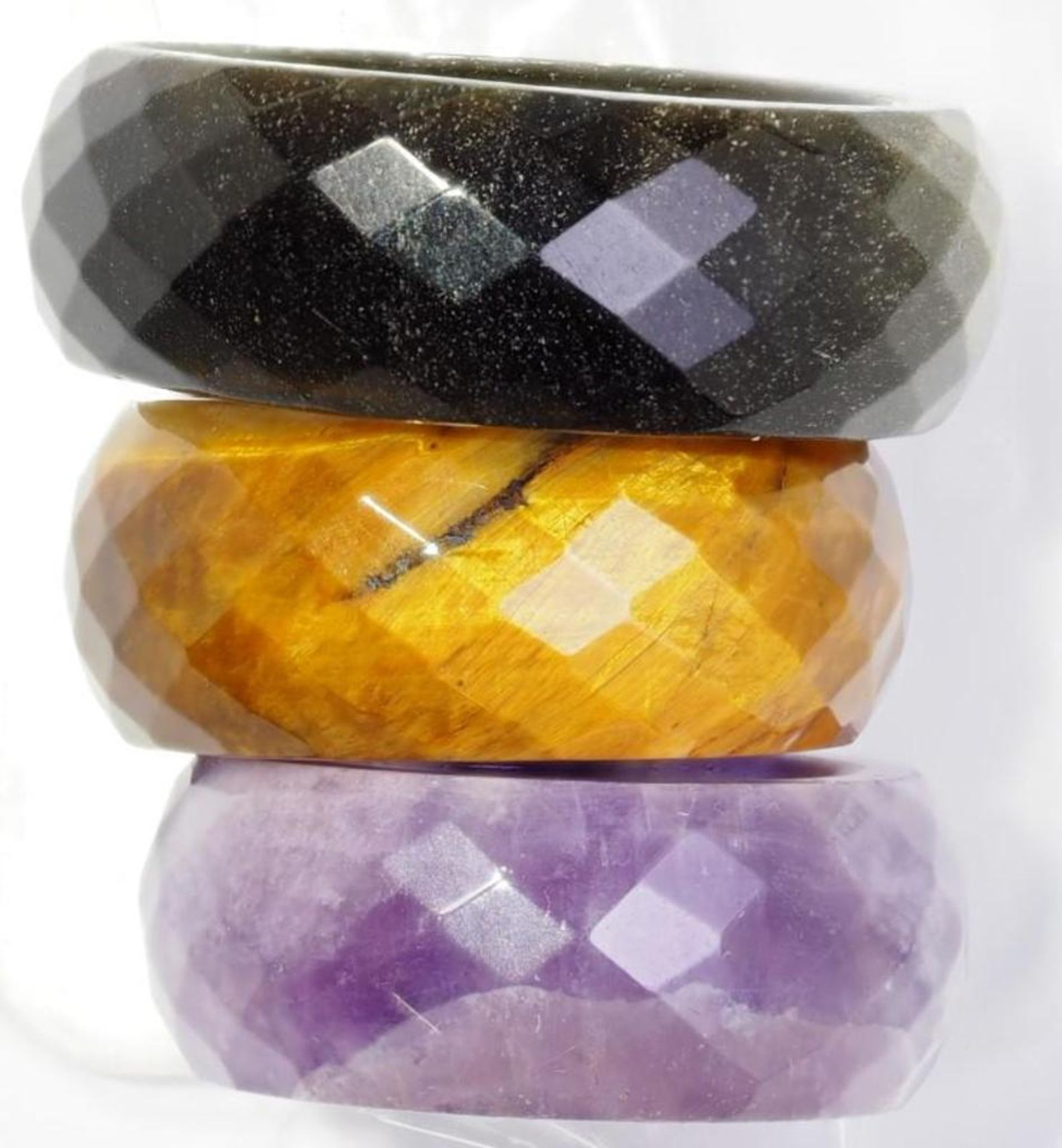 Amethyst Onyx Tiger Eye Infinity Style Rings Retail $200