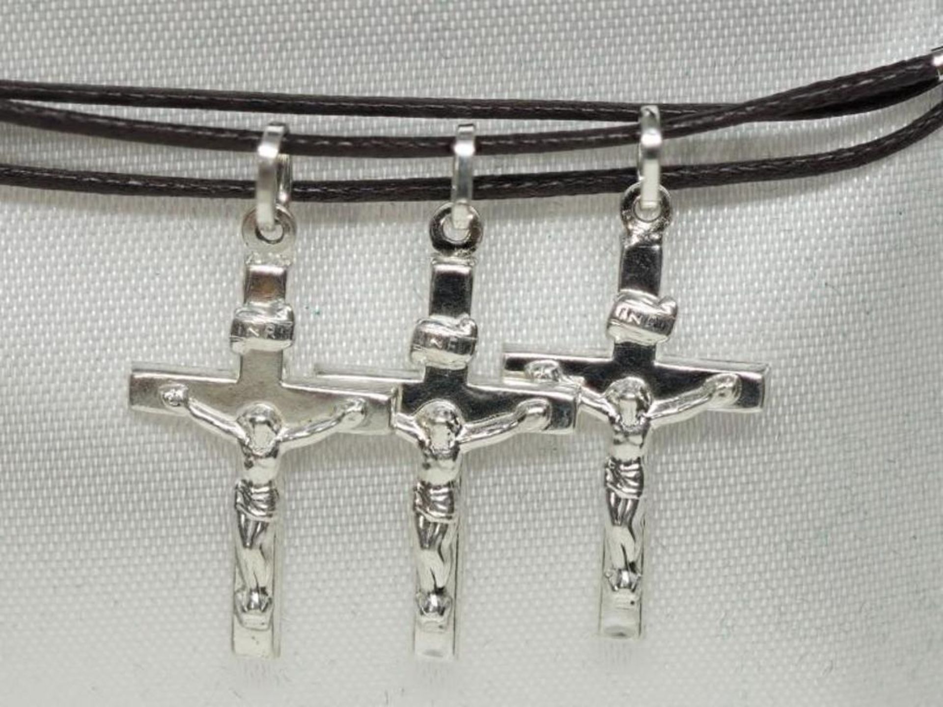 3 Sterling Silver Crucifix Jesus on Cross Pendants Retail $150