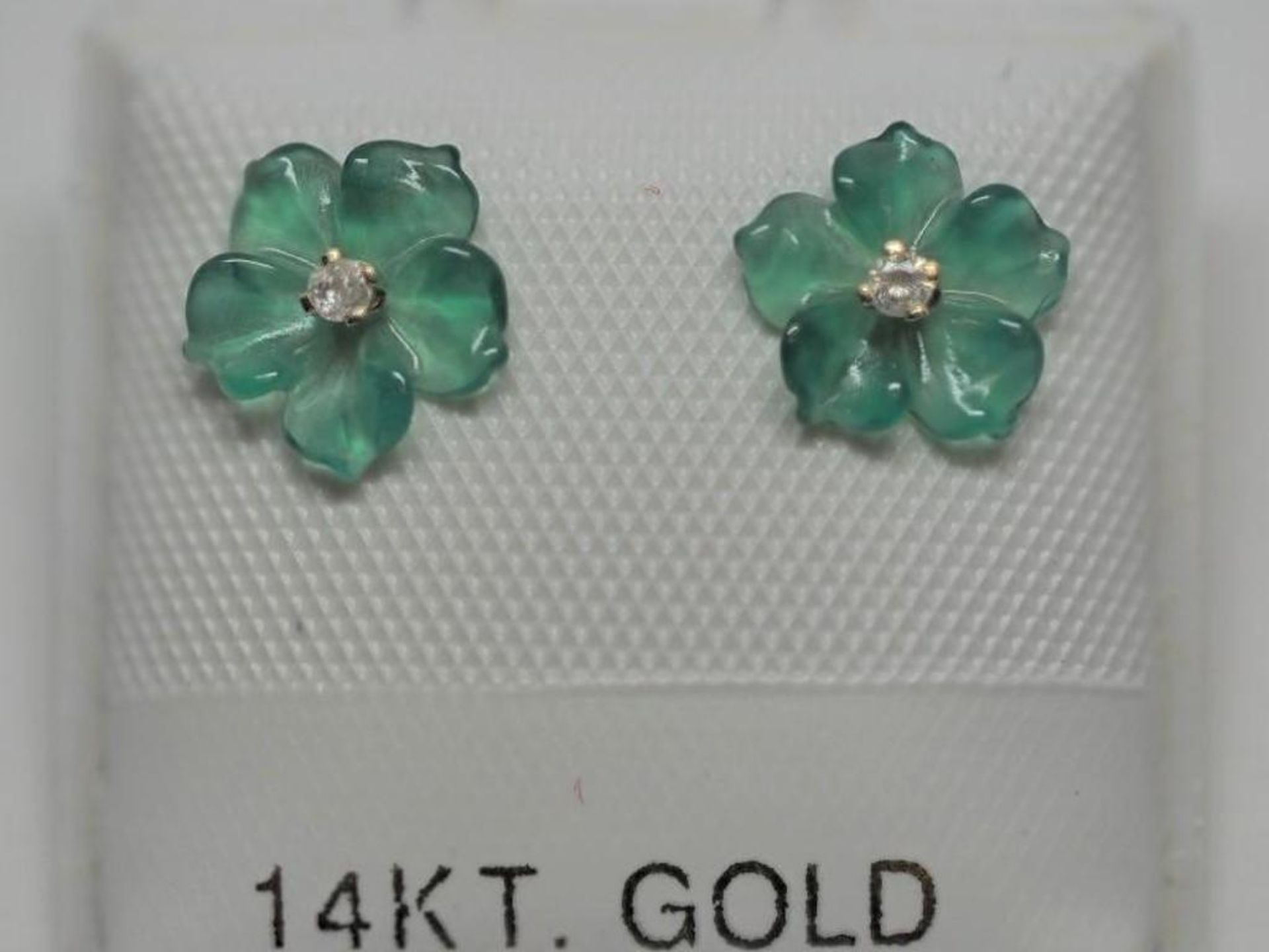 14 KT Diamond Flower Jacket Earrings Retail $300