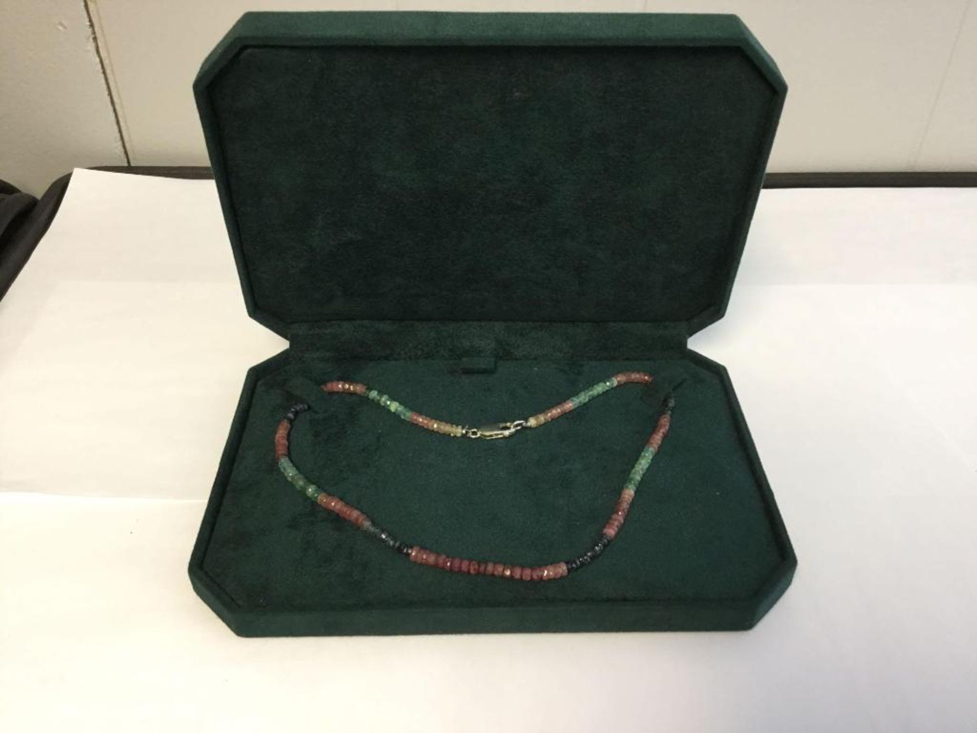 Natural Sapphire, Emerald and Ruby Necklace Value $ 1700