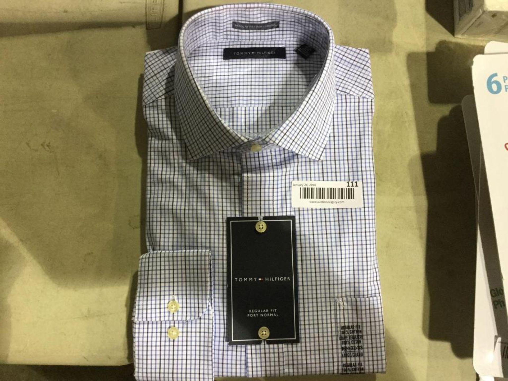 Tommy Hilfiger Plaid Shirt - Blue and Grey - Size Large - Regular fit