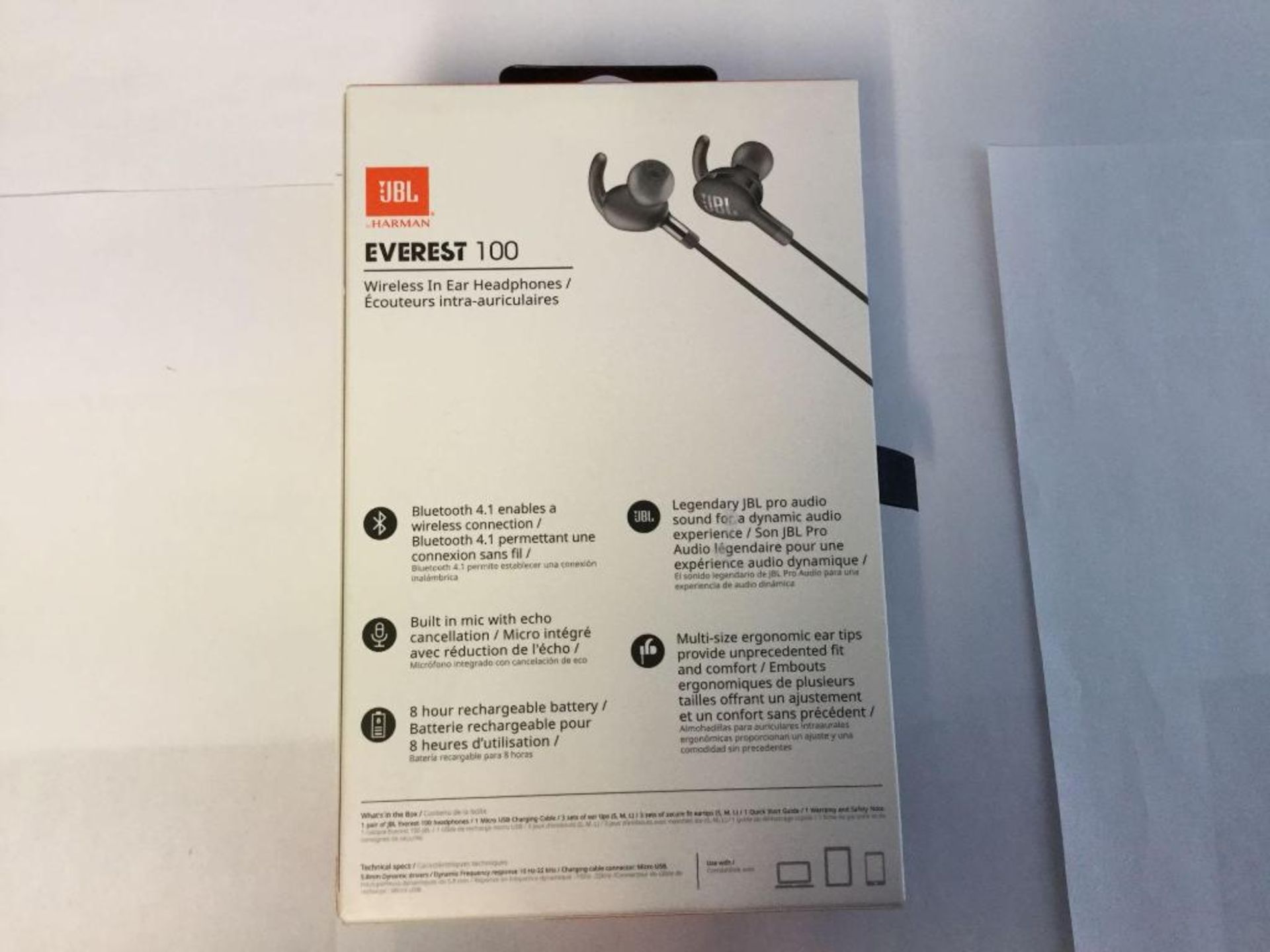 JBL Everlast 100 In-Ear Wireless Bluetooth Headphones - Image 3 of 4