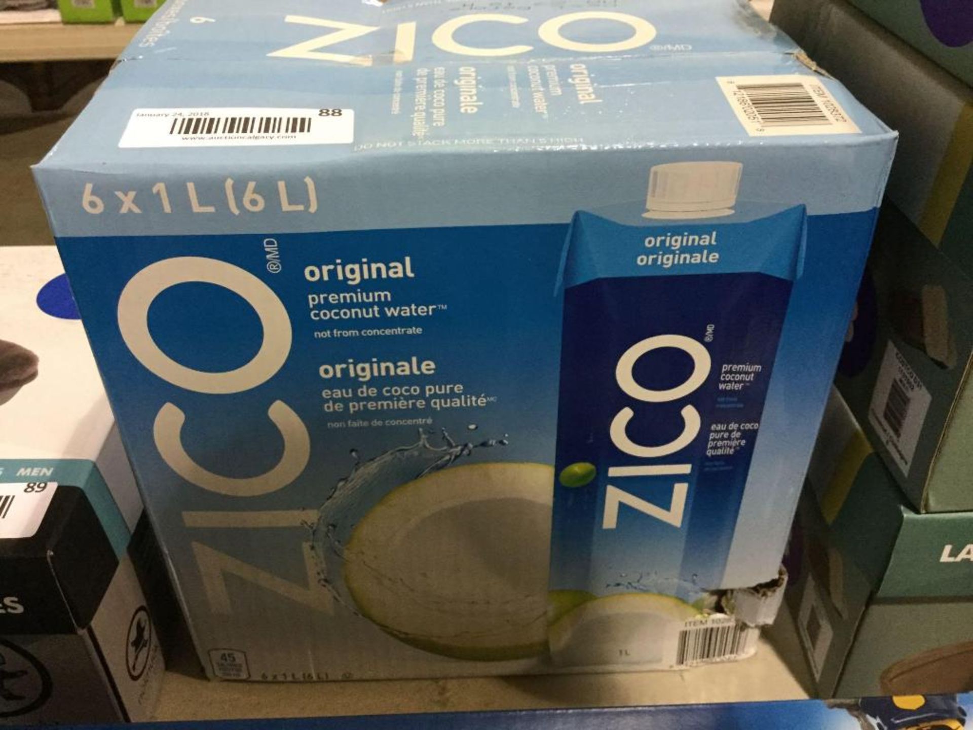 case of 6 x 1 L Zico Premium Coconut Water