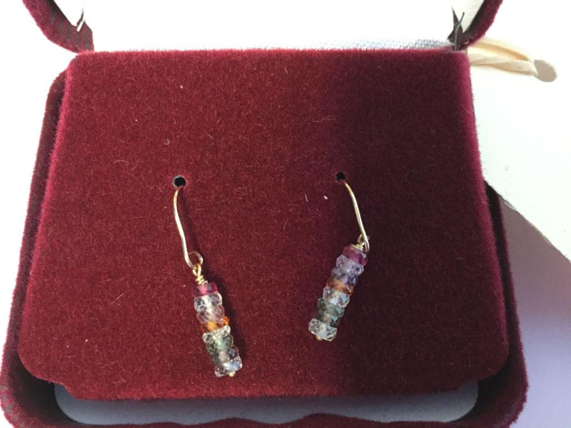 Multicolour Gemstone Earrings - Image 3 of 4