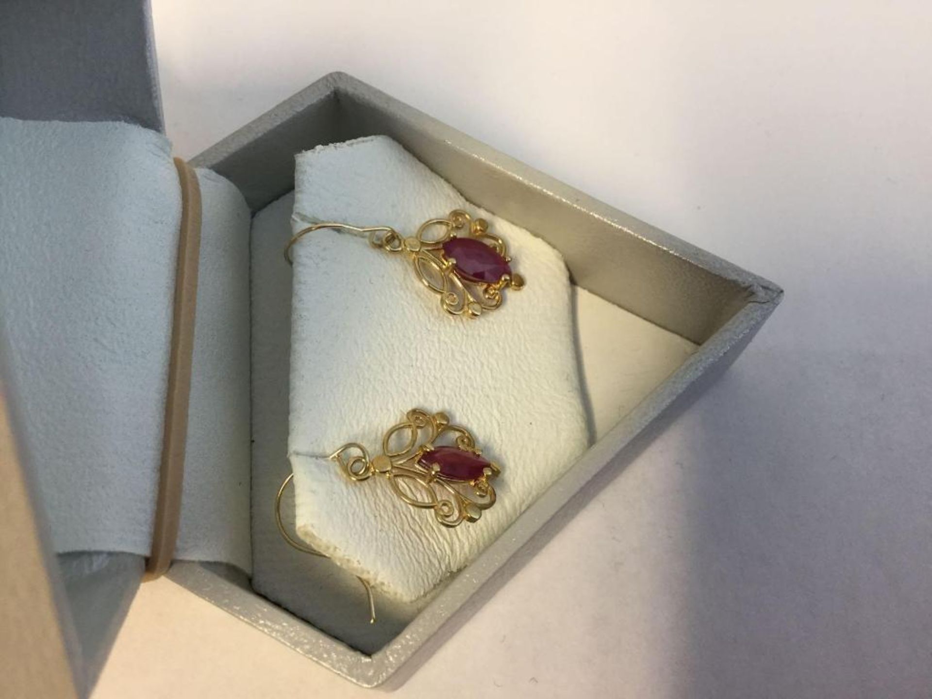 14kt Yellow Gold Ruby Earrings (1.65ct) - Insurance Value $865 - Image 4 of 4