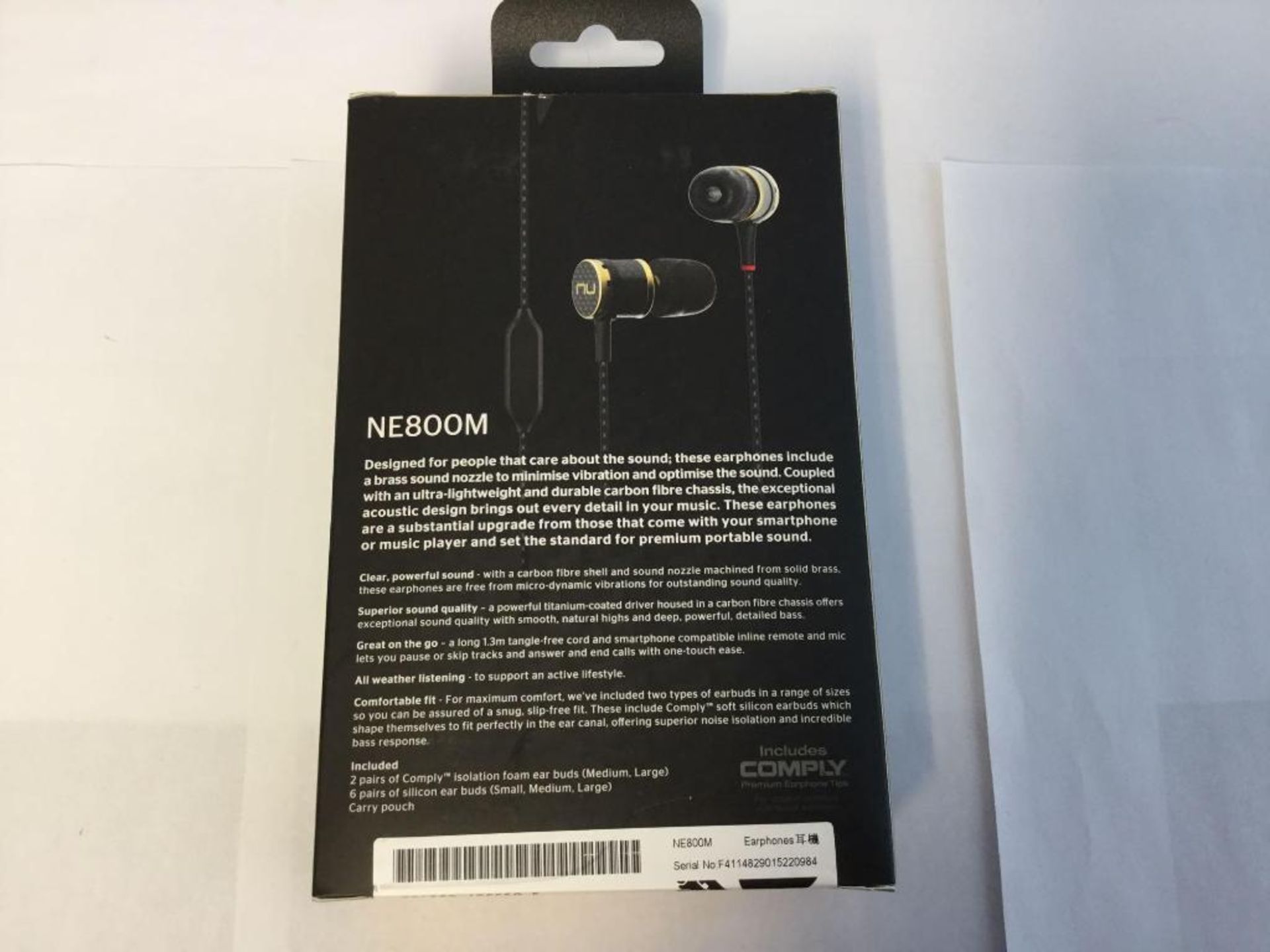 Nuforce NE800M Brass & Carbon Fibre Superior Performance Earphones - Image 2 of 2